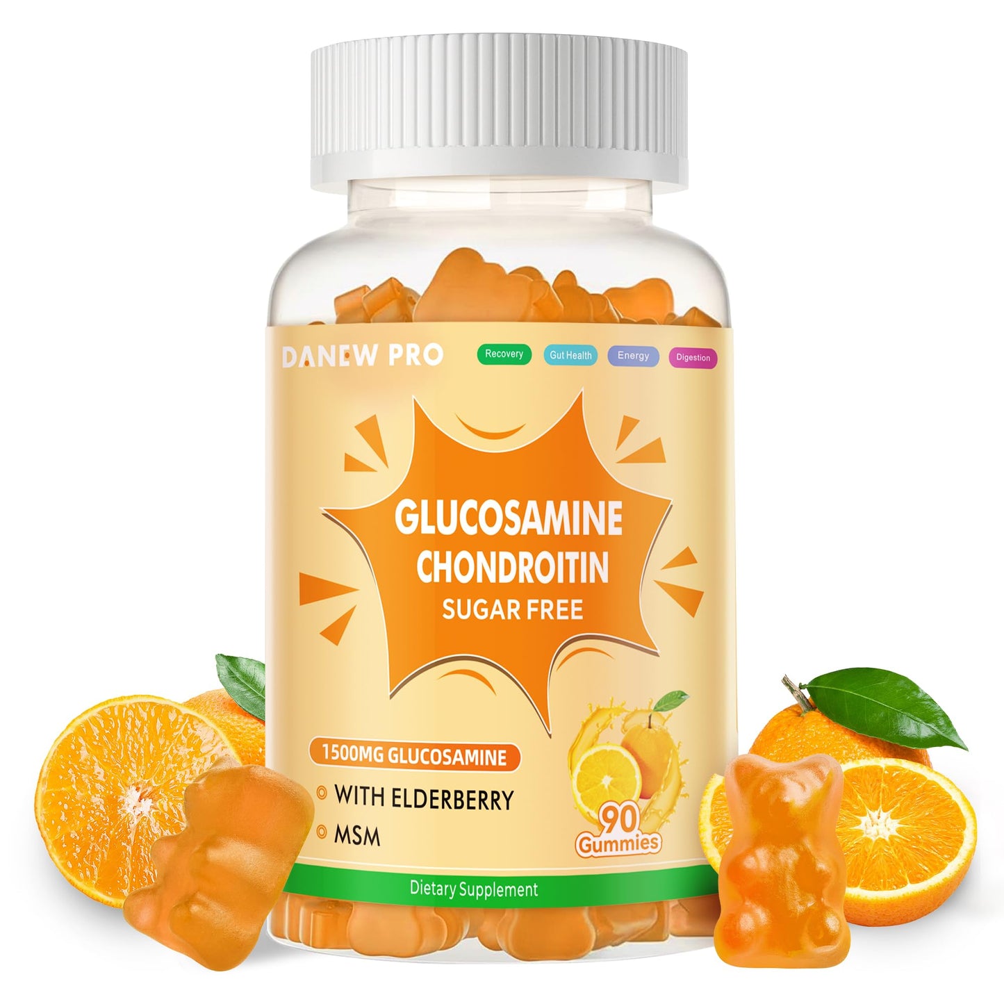 DANEW Pro Glucosamine Chondroitin Gummies with MSM & Elderberry – Joint Support