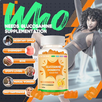 DANEW Pro Glucosamine Chondroitin Gummies with MSM & Elderberry – Joint Support