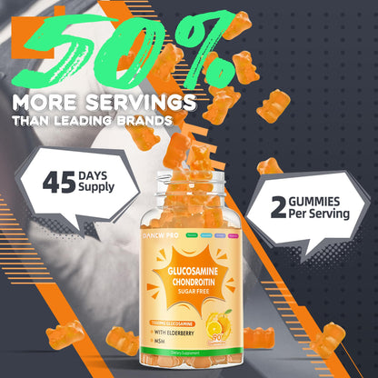 DANEW Pro Glucosamine Chondroitin Gummies with MSM & Elderberry – Joint Support