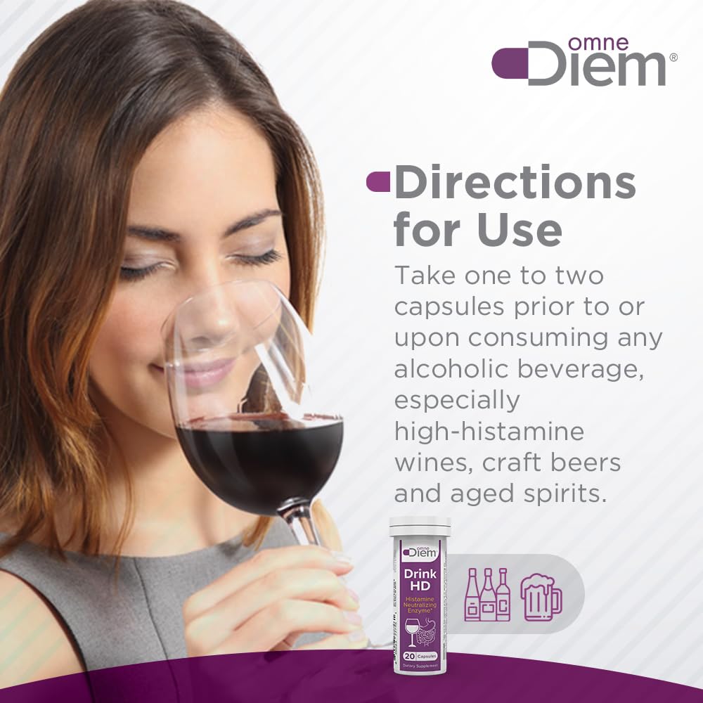 OmneDiem Drink HD – Natural Histamine Neutralizing Enzyme (DAO) 20 Capsules