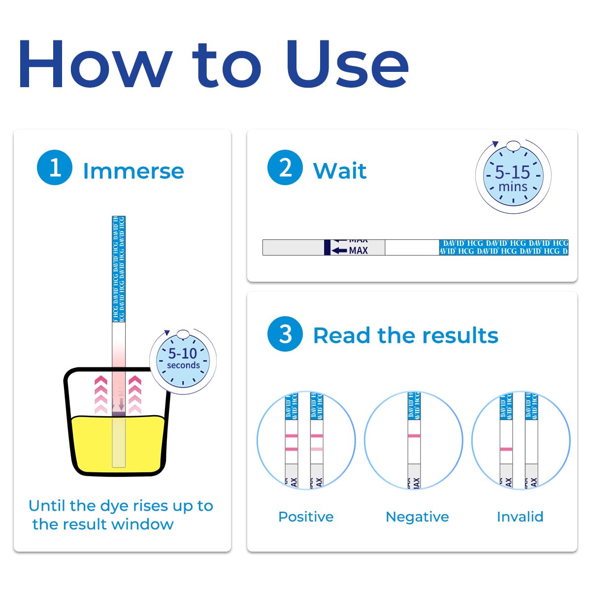 DAVID Pregnancy Test Strips – Early Detection HCG, 10 Count, 6 Days Before Missed Period