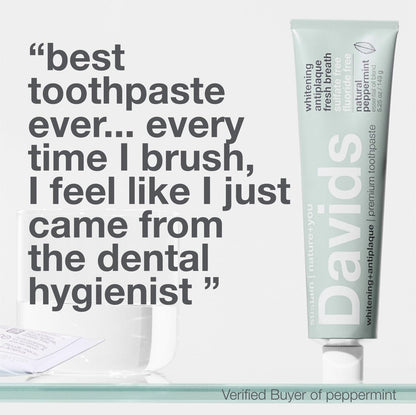 Davids Fluoride Free Toothpaste 3 Pack - SLS Free, Enamel Health, EWG Verified