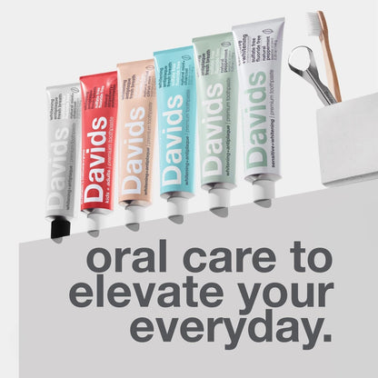 Davids Fluoride Free Toothpaste 3 Pack - SLS Free, Enamel Health, EWG Verified