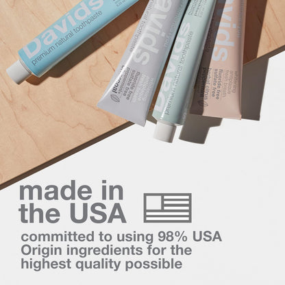 Davids Fluoride Free Toothpaste 3 Pack - SLS Free, Enamel Health, EWG Verified