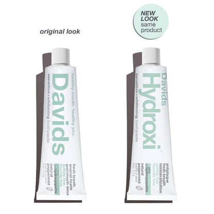 Davids Hydroxi Fluoride-Free Nano Hydroxyapatite Toothpaste – Remineralize Enamel, Sensitivity Relief | 4 oz | Made in USA
