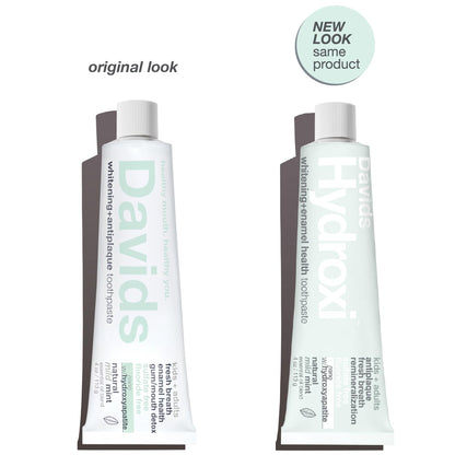 Davids Hydroxi Mild Mint Fluoride Free Nano Hydroxyapatite Toothpaste for Enamel Health & Whitening | SLS Free, Kid Friendly, Made in USA