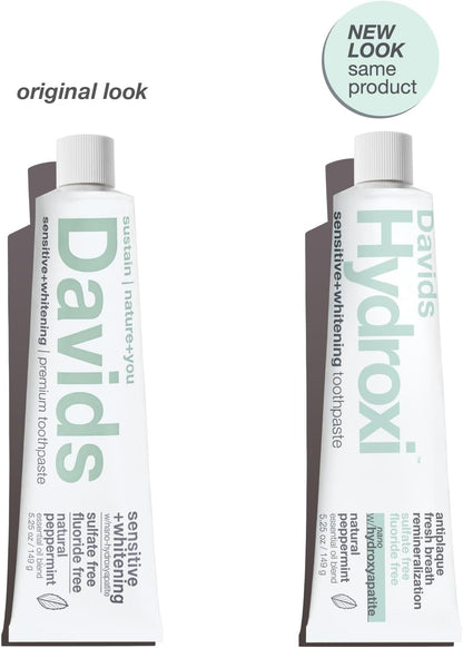 Davids Hydroxi Nano Hydroxyapatite Toothpaste – Remineralize Enamel, Sensitive Relief, 3 Pack