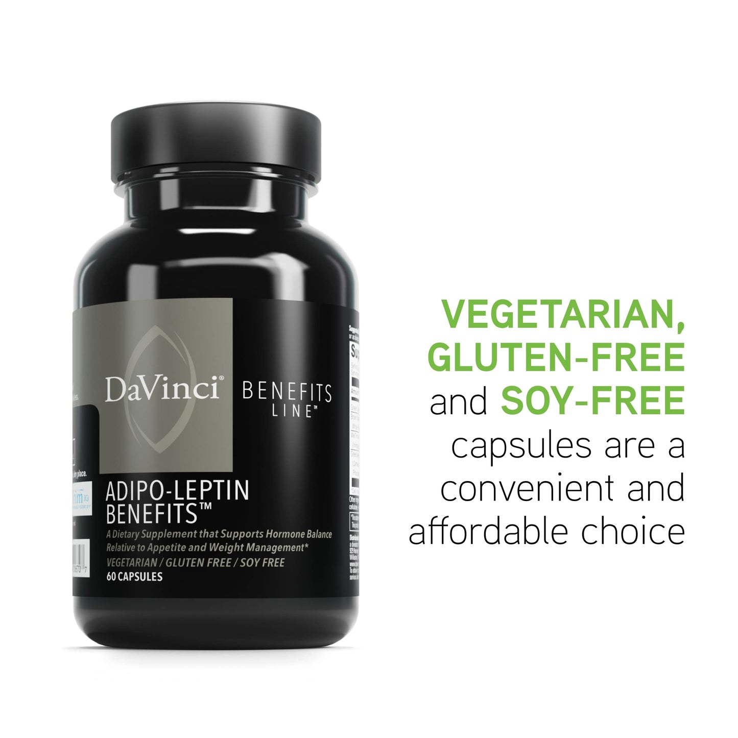 DAVINCI Labs Adipo-Leptin Benefits – Hormone Balance & Metabolism Support | 60 Vegetarian Capsules