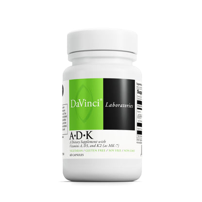 DAVINCI Labs ADK – Bone & Heart Health Support with Vitamins A, D3 & K2 (MK-7) – 60 Capsules