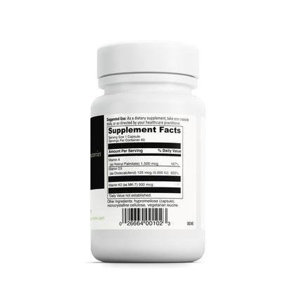 DAVINCI Labs ADK – Bone & Heart Health Support with Vitamins A, D3 & K2 (MK-7) – 60 Capsules