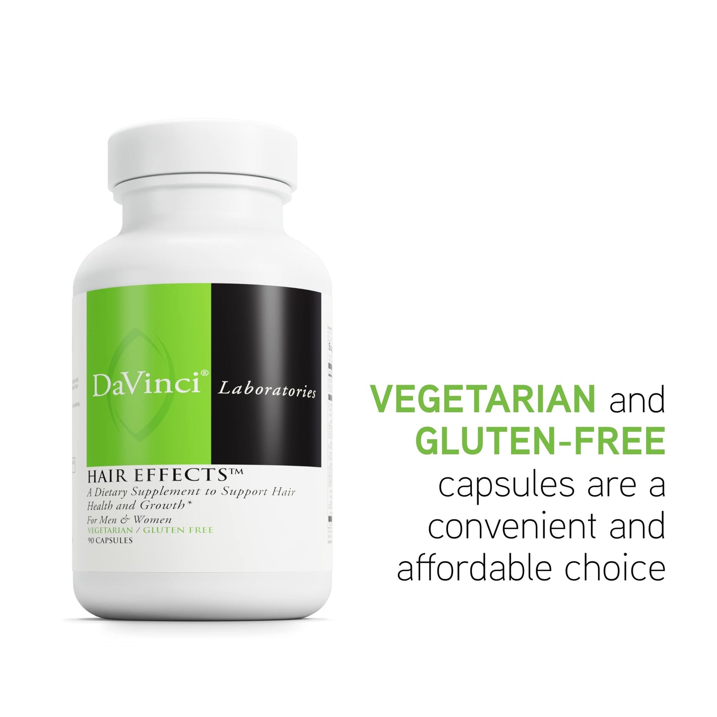 DAVINCI Labs Hair Effects – Dietary Supplement for Healthy Hair Growth & Skin | Gluten-Free, 90 Vegetarian Capsules