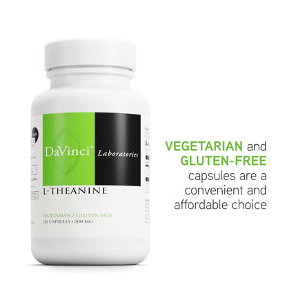 DAVINCI Labs L-Theanine - 120 Veg Capsules | Calm, Focus & Brain Support