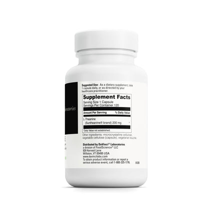 DAVINCI Labs L-Theanine - 120 Veg Capsules | Calm, Focus & Brain Support