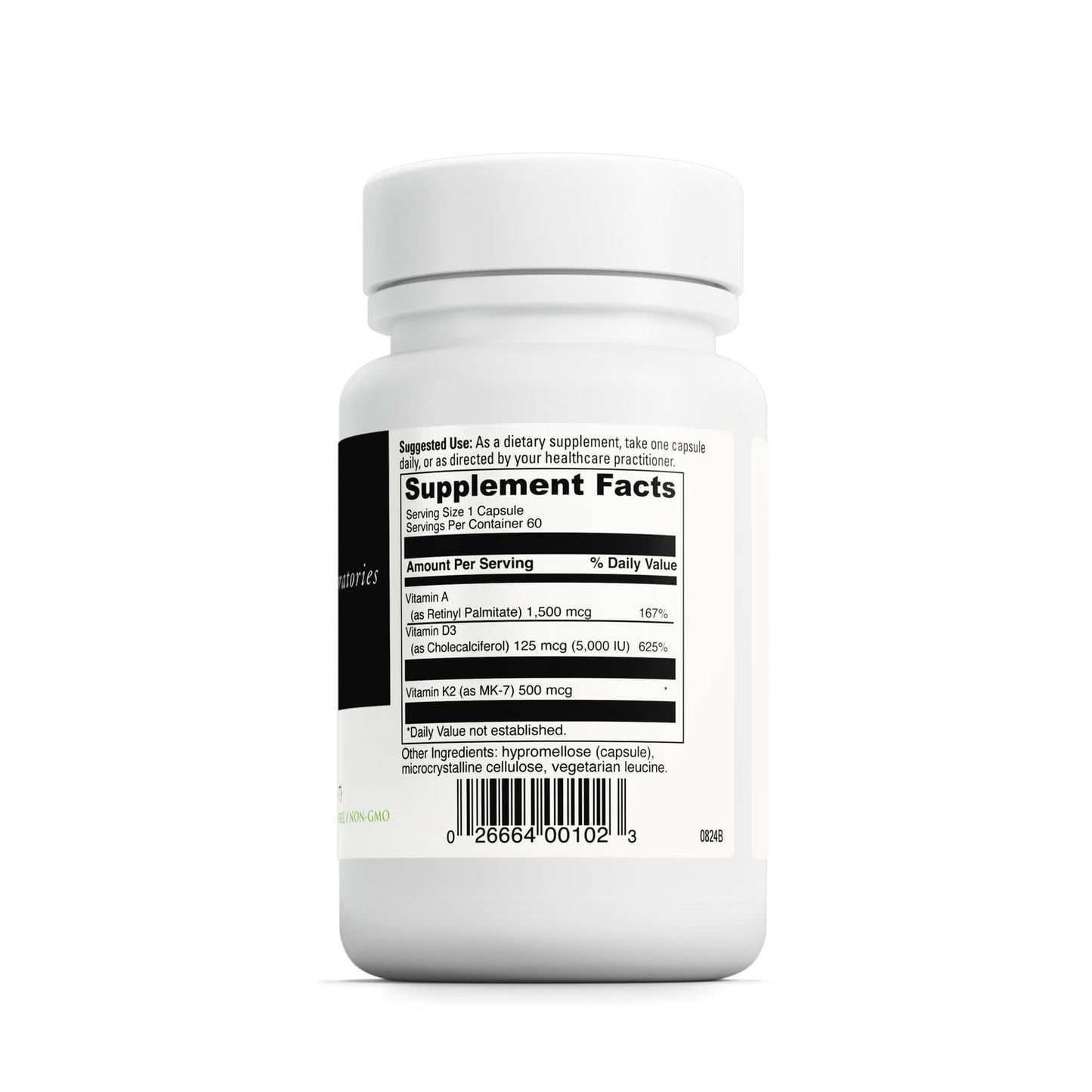 DAVINCI Labs ADK – Bone & Heart Health Support with Vitamins A, D3 & K2 (MK-7) – 60 Capsules