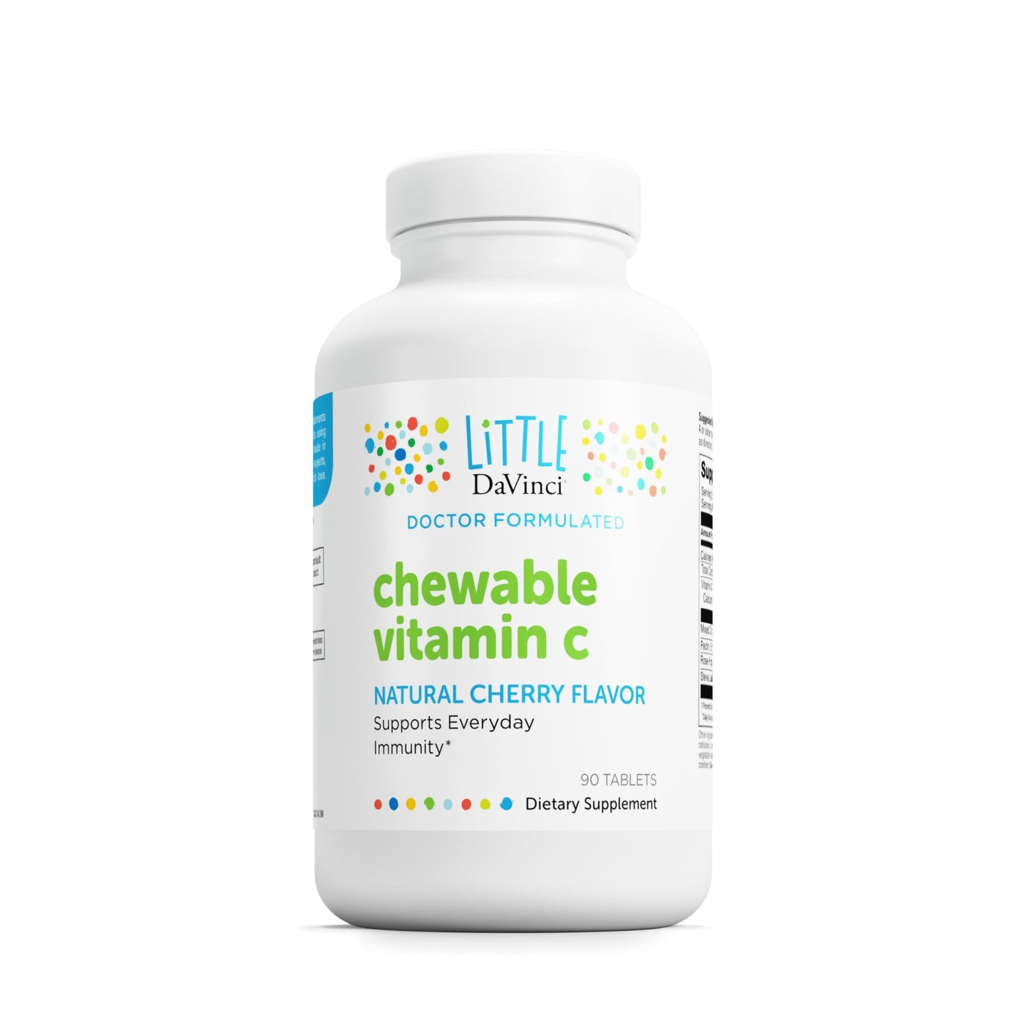 DAVINCI Labs Chewable Vitamin C for Kids – Immune Support, Skin Health & Wellness | Cherry Flavor, 90 Tablets