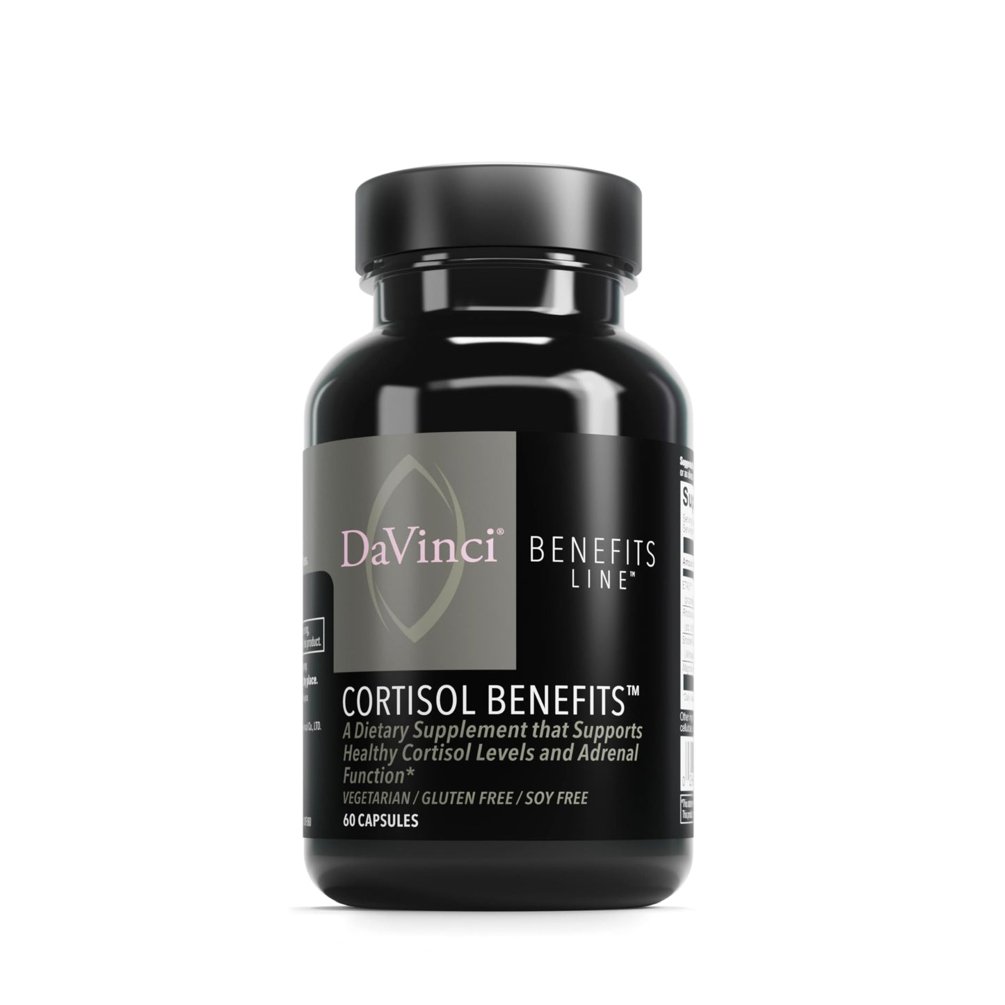 DaVinci Labs Cortisol Benefits – Supports Healthy Cortisol Levels & Adrenal Health | Ashwagandha, Rhodiola, Gluten-Free | 60 Vegetarian Capsules