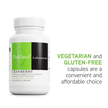 DAVINCI Labs Cranberry - Urinary Tract Health Support* - 60 Capsules | Vegetarian & Gluten-Free