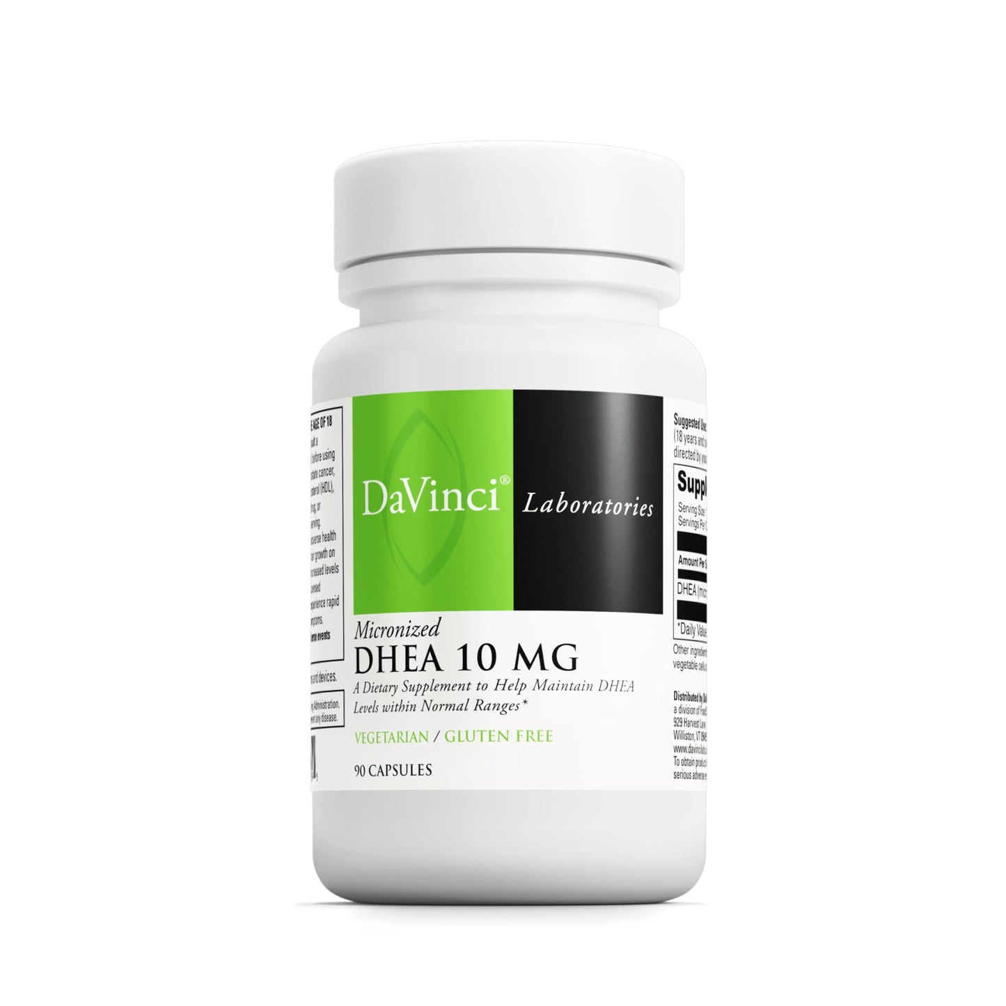 DaVinci Labs Micronized DHEA 10mg – Hormone Balance, Brain & Thyroid Support (Vegetarian, 90 Capsules)