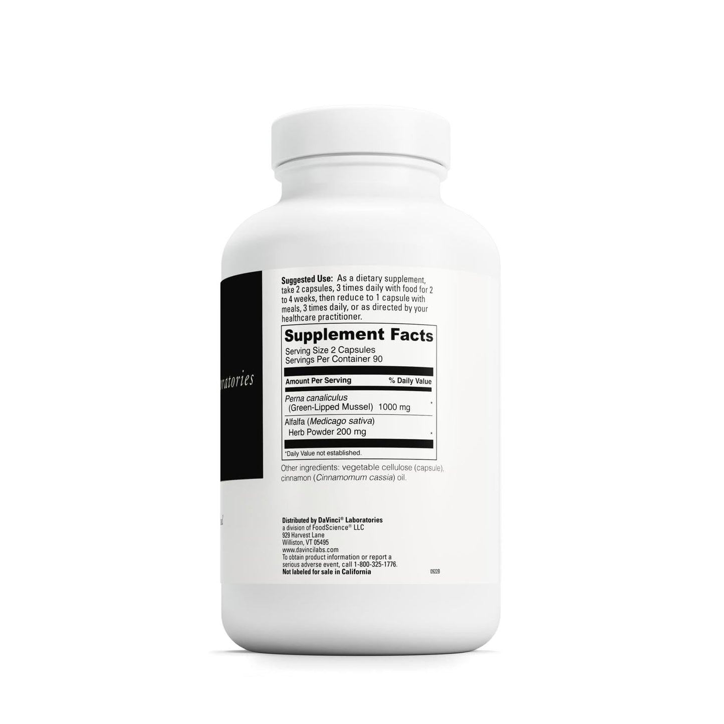 DAVINCI Labs Perna – Green Mussel for Joint Health, 180 Capsules