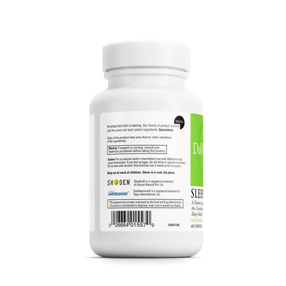 DAVINCI Labs Sleep Complete – Melatonin, Ashwagandha & L-Theanine | Gluten-Free, 60 Vegetarian Capsules