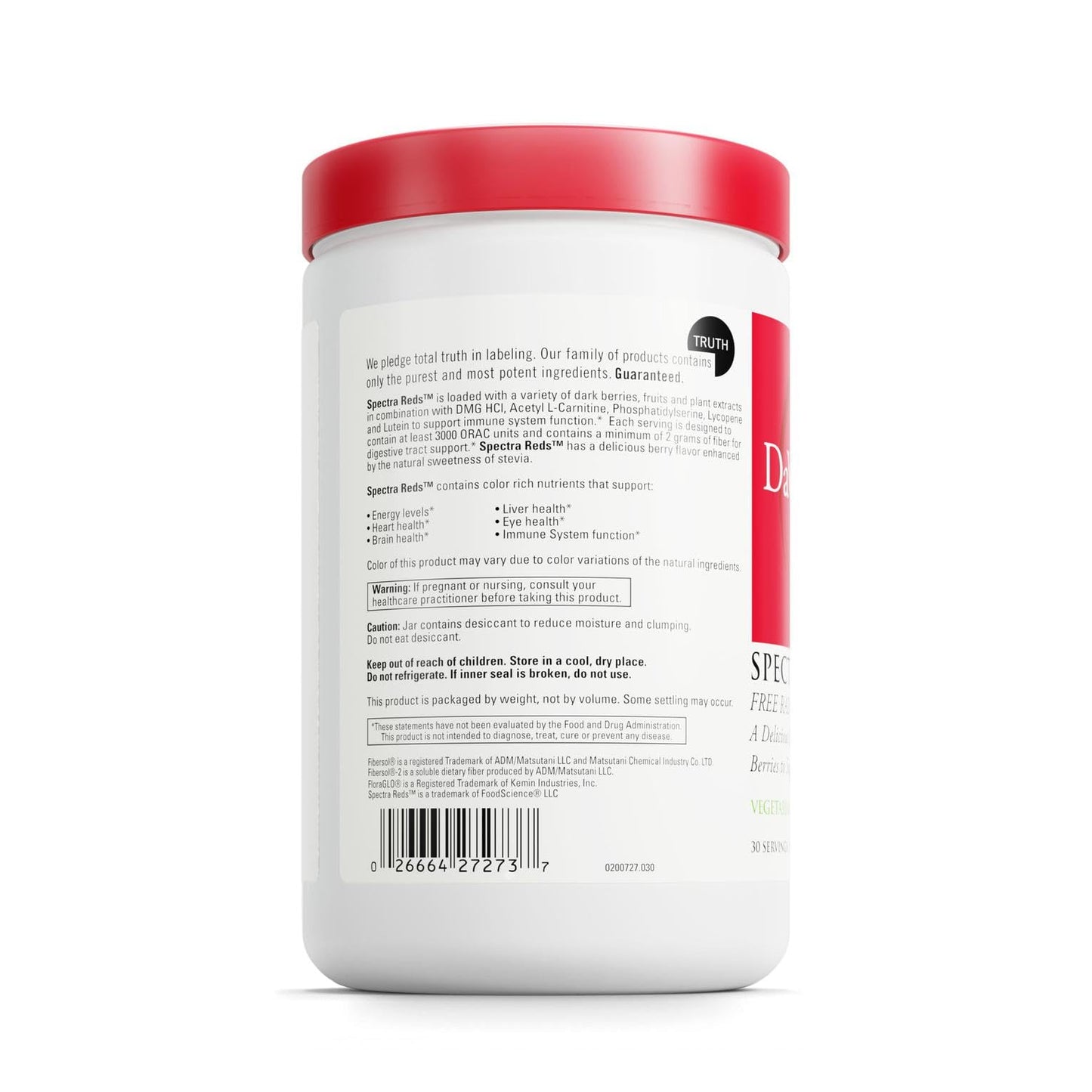 DAVINCI Labs Spectra Reds - Antioxidant Drink Mix for Immune & Liver Health | 30 Servings (324.9 g)