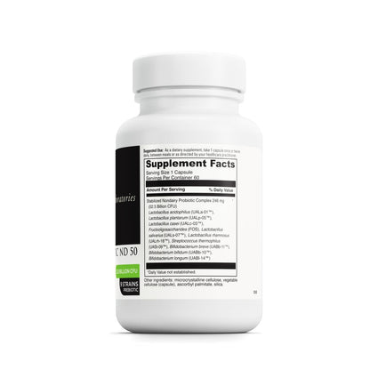 DAVINCI Labs Mega Probiotic ND 50 - Non-Dairy Probiotic with Prebiotic Fiber, 60 Vegetarian Capsules