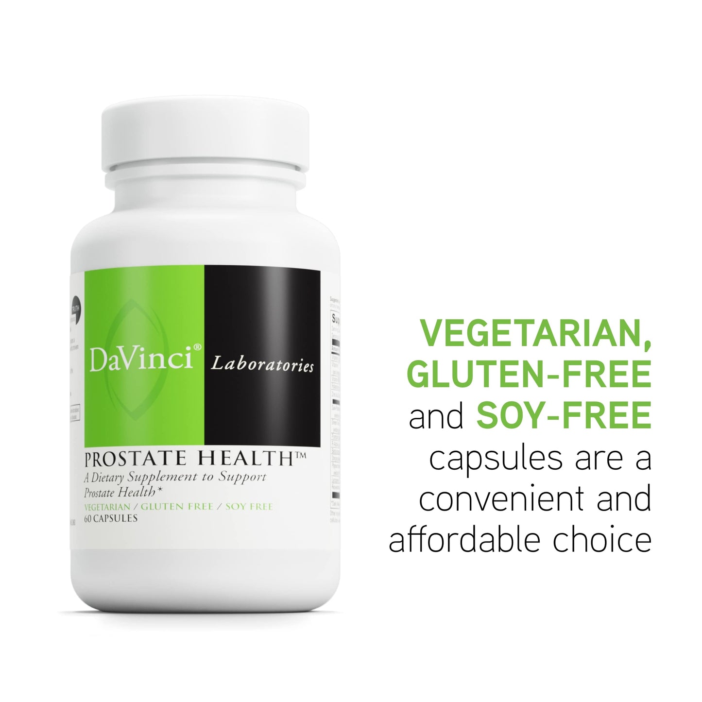 DAVINCI Labs Prostate Health - Supports Prostate & Urinary Health with Saw Palmetto, Zinc, Green Tea Extract - 60 Vegetarian Capsules