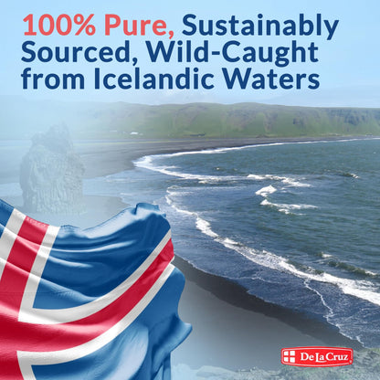 De La Cruz Cod Liver Oil Liquid – Pure Wild-Caught Icelandic Fish Oil 4 FL OZ (118 mL)