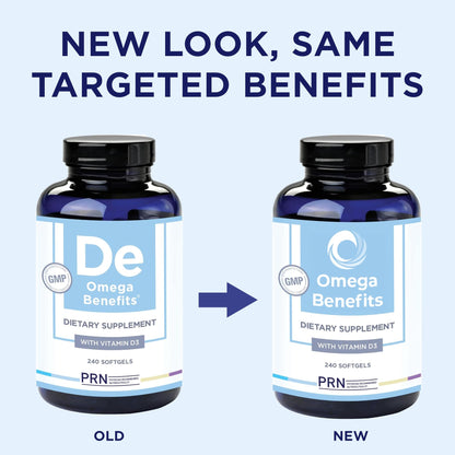 PRN DE Omega-3 240 Softgels – 60-Day Supply | rTG EPA 1680mg / DHA 560mg + Vitamin D