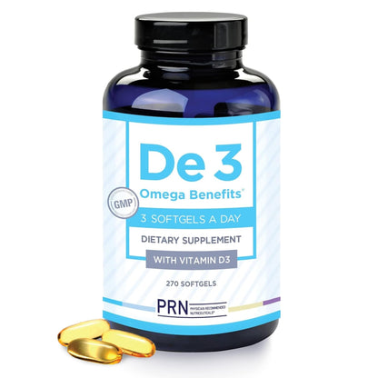 PRN De3 Dry Eye Ultra Pure rTG Omega-3 – 2400mg EPA/DHA, Burpless, 3-Month Supply