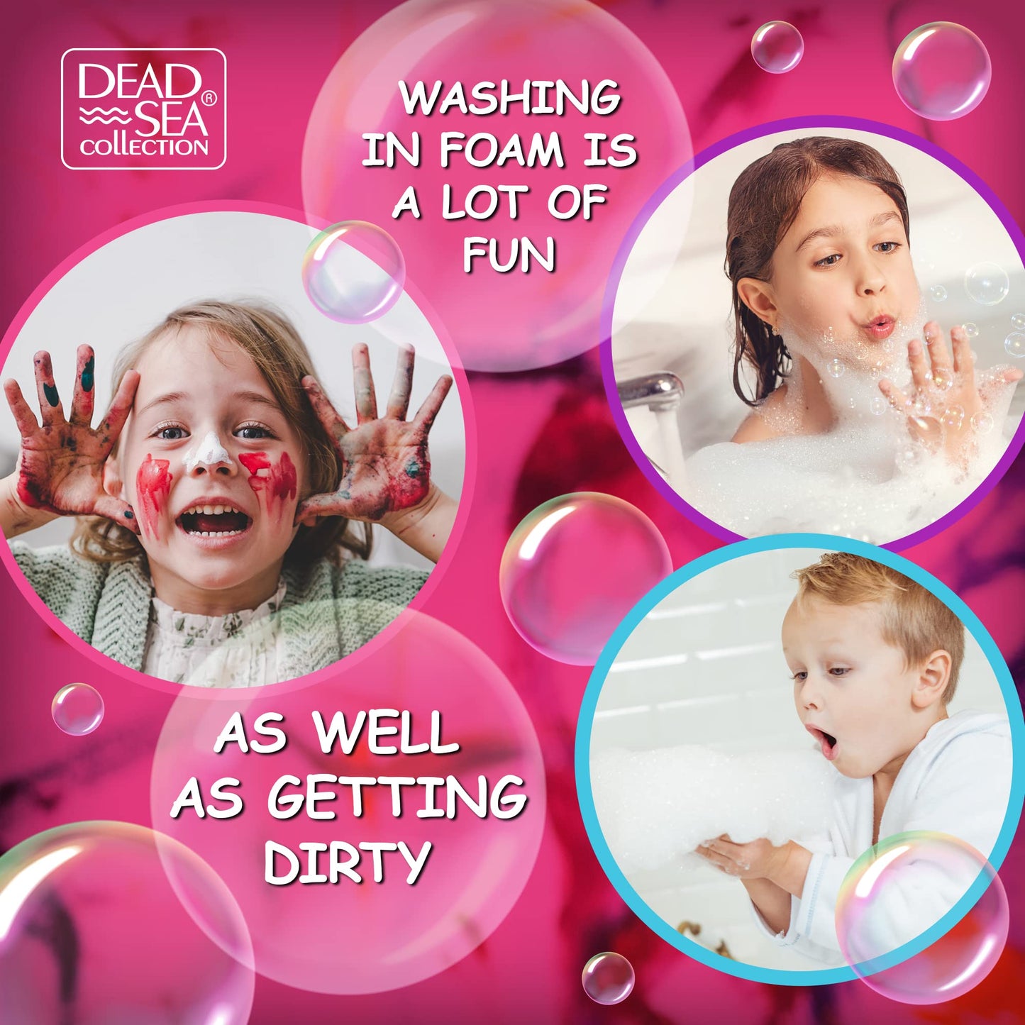 Dead Sea Collection Bubble Bath for Kids - Bubble Gum Scent, 2 x 33.8 fl oz