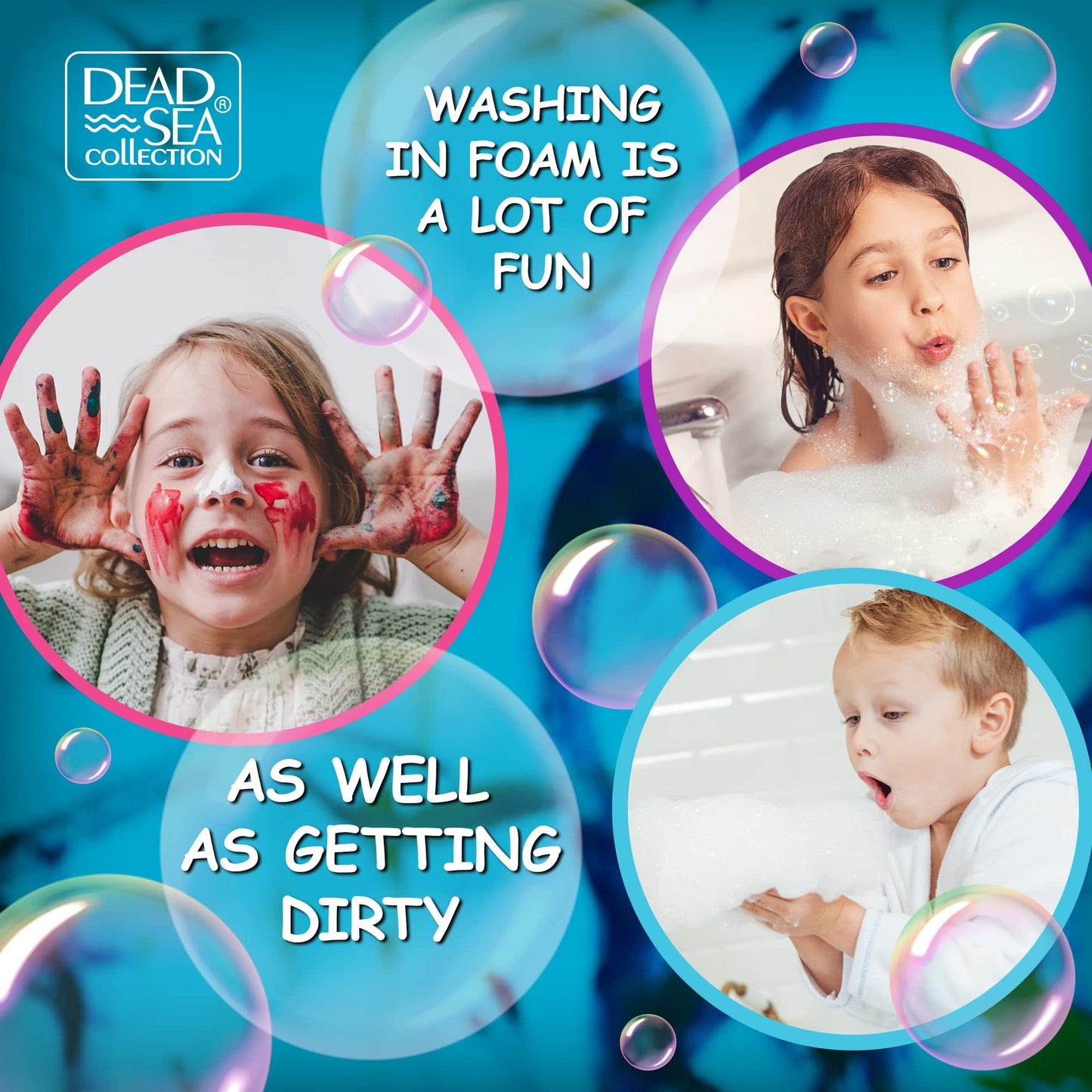 Dead Sea Collection Bubble Bath for Kids with Vanilla – 2 x 33.8 fl oz (67.6 fl oz) – Cleansing & Moisturizing Bubbles