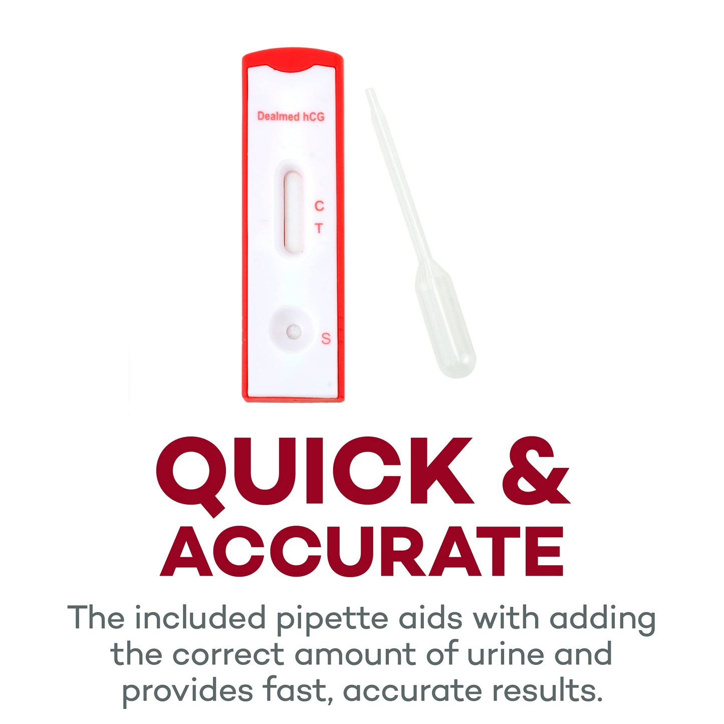 Dealmed HCG Urine Cassette Pregnancy Test – 25 Count (Pack of 5) with Disposable Pipettes | Early Detection