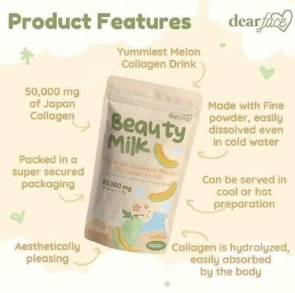 Dear Face Beauty Milk Japanese Collagen – Strawberry & Melon Drink (50,000mg)