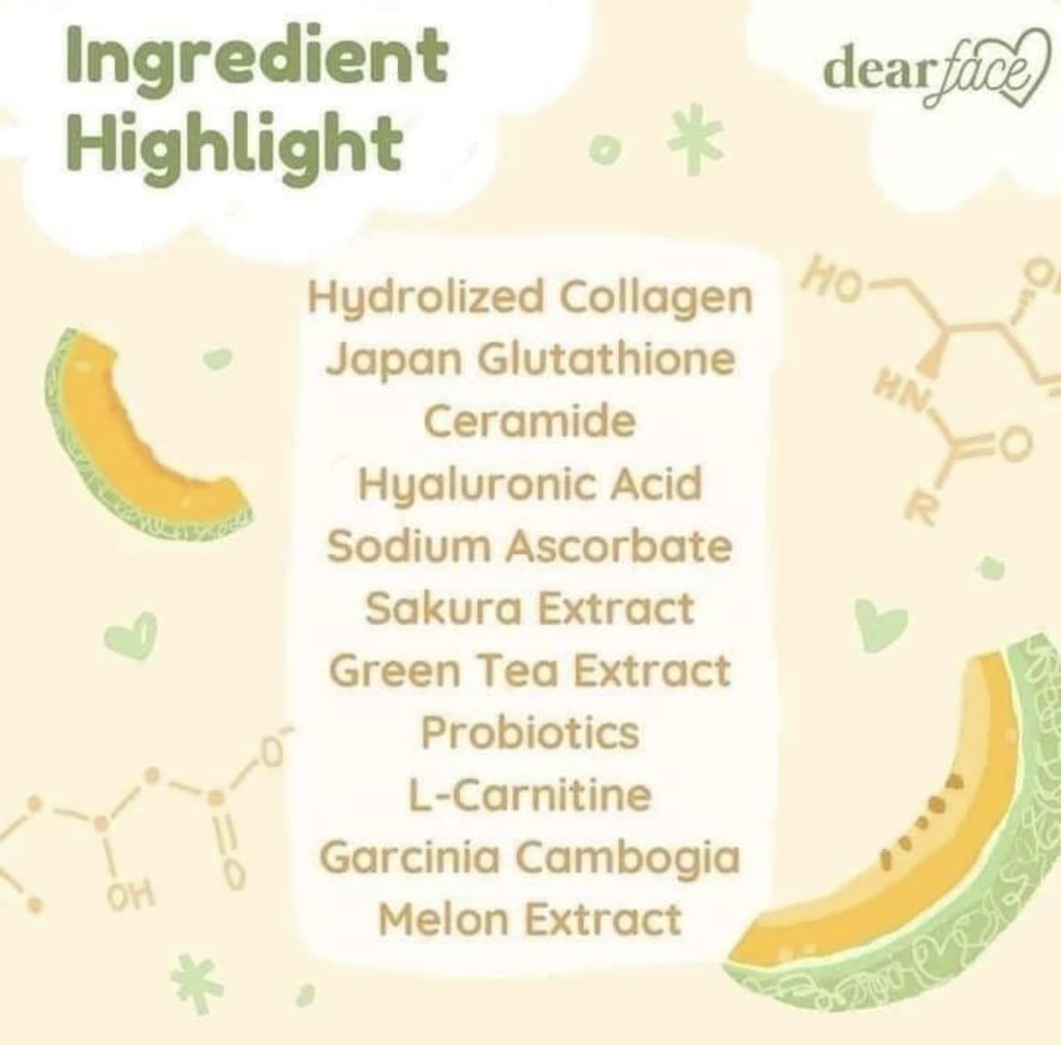 Dear Face Beauty Milk Japanese Collagen – Strawberry & Melon Drink (50,000mg)