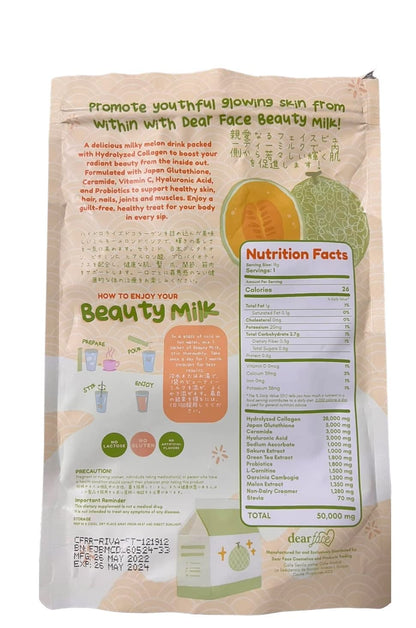 Dear Face Beauty Milk Japanese Collagen – Strawberry & Melon Drink (50,000mg)