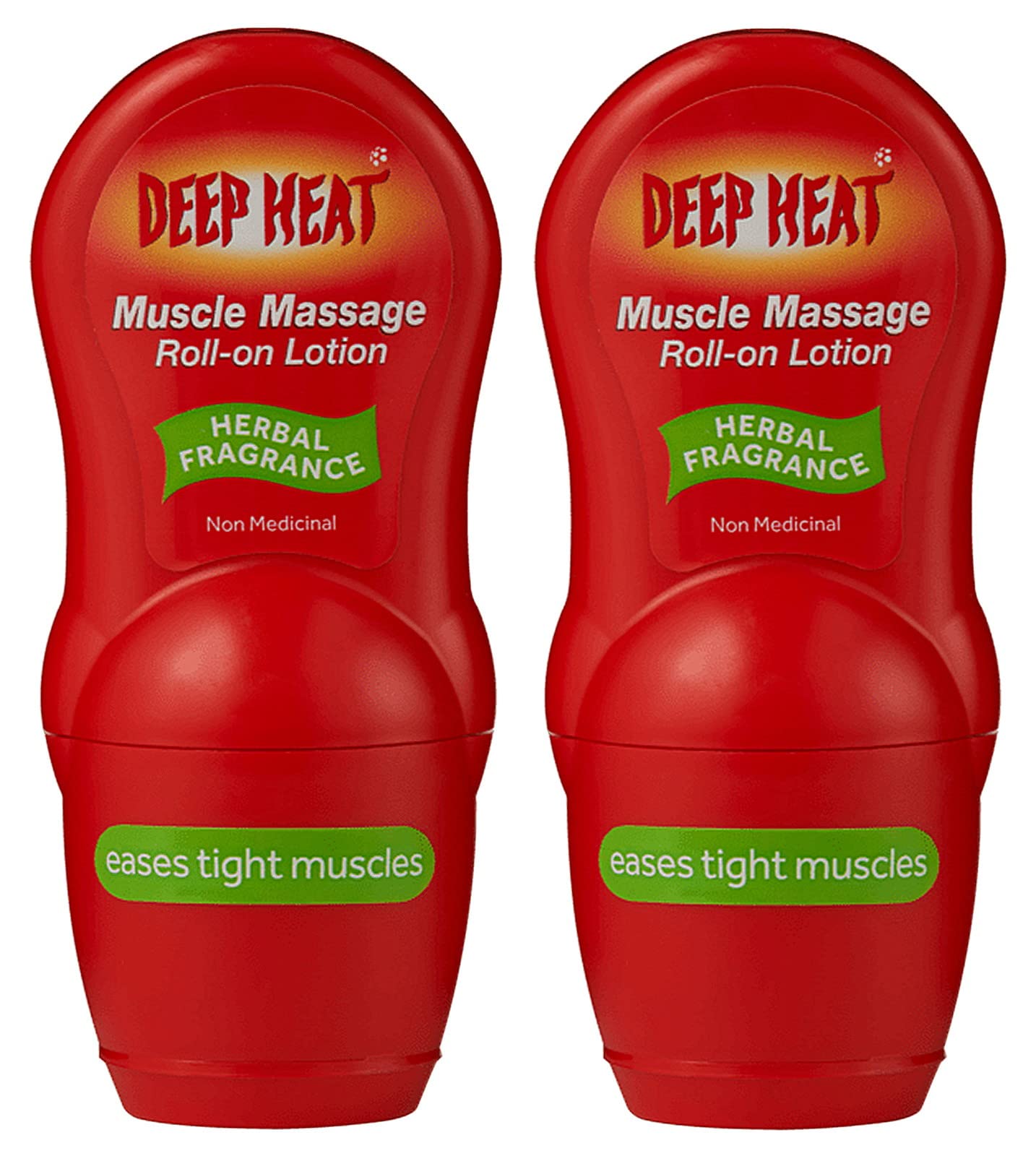 Deep Heat Muscle Massage Roll-On Lotion 50ml – Pack of 2 | Warm Relief for Tense Muscles