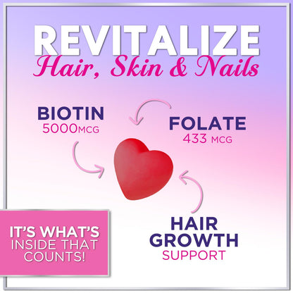 Hair Vitamins Gummies Biotin 5000 mcg – Hair Growth Support for Women