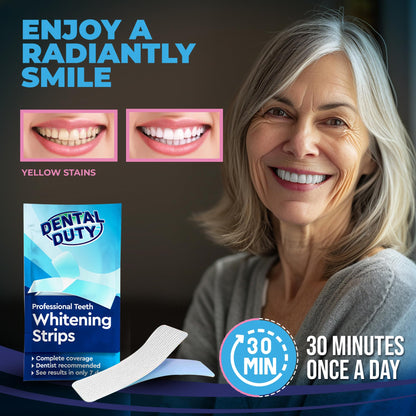 Dental Duty Teeth Whitening Strips - 28pcs, Enamel Safe, Vegan & Non-Toxic