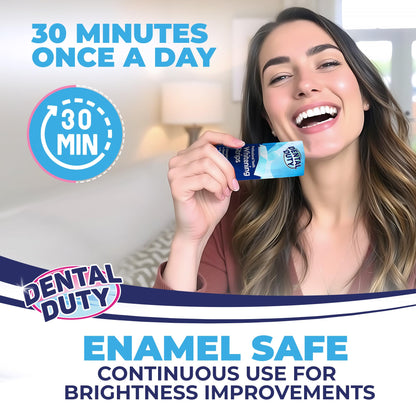 Dental Duty Teeth Whitening Strips - 28pcs, Enamel Safe, Vegan & Non-Toxic