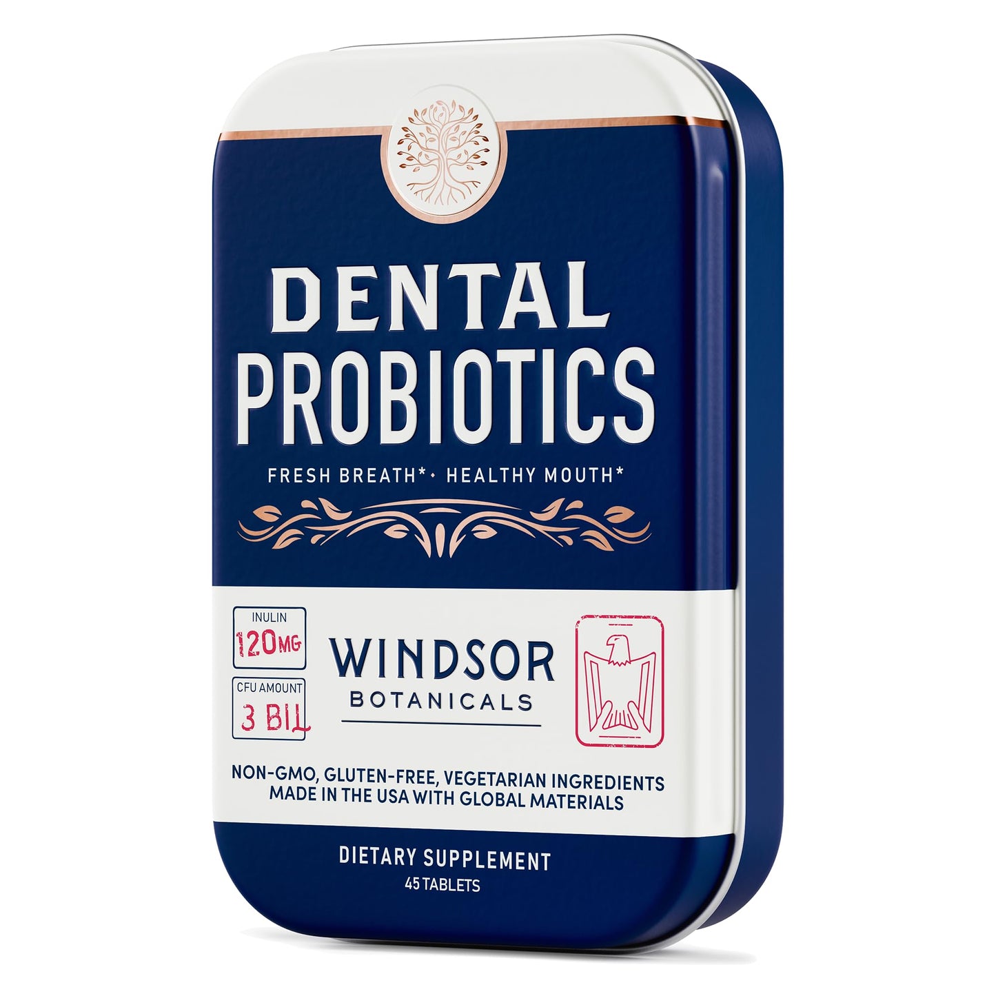 Dental Probiotics for Teeth & Gums – 3B CFU Lactobacillus Tablets (45 Chewables)