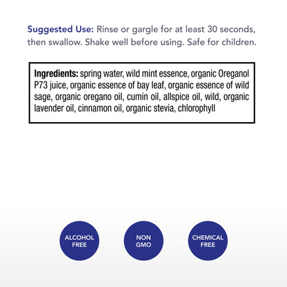 Physician's Strength Dental Swirl & Swallow – 8 oz – P73 Oregano – Fluoride & Glycerin Free