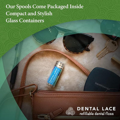 Dental Lace Refillable Silk Dental Floss – 100% Silk, Mint, PFAS & PTFE Free (Pack of 2)