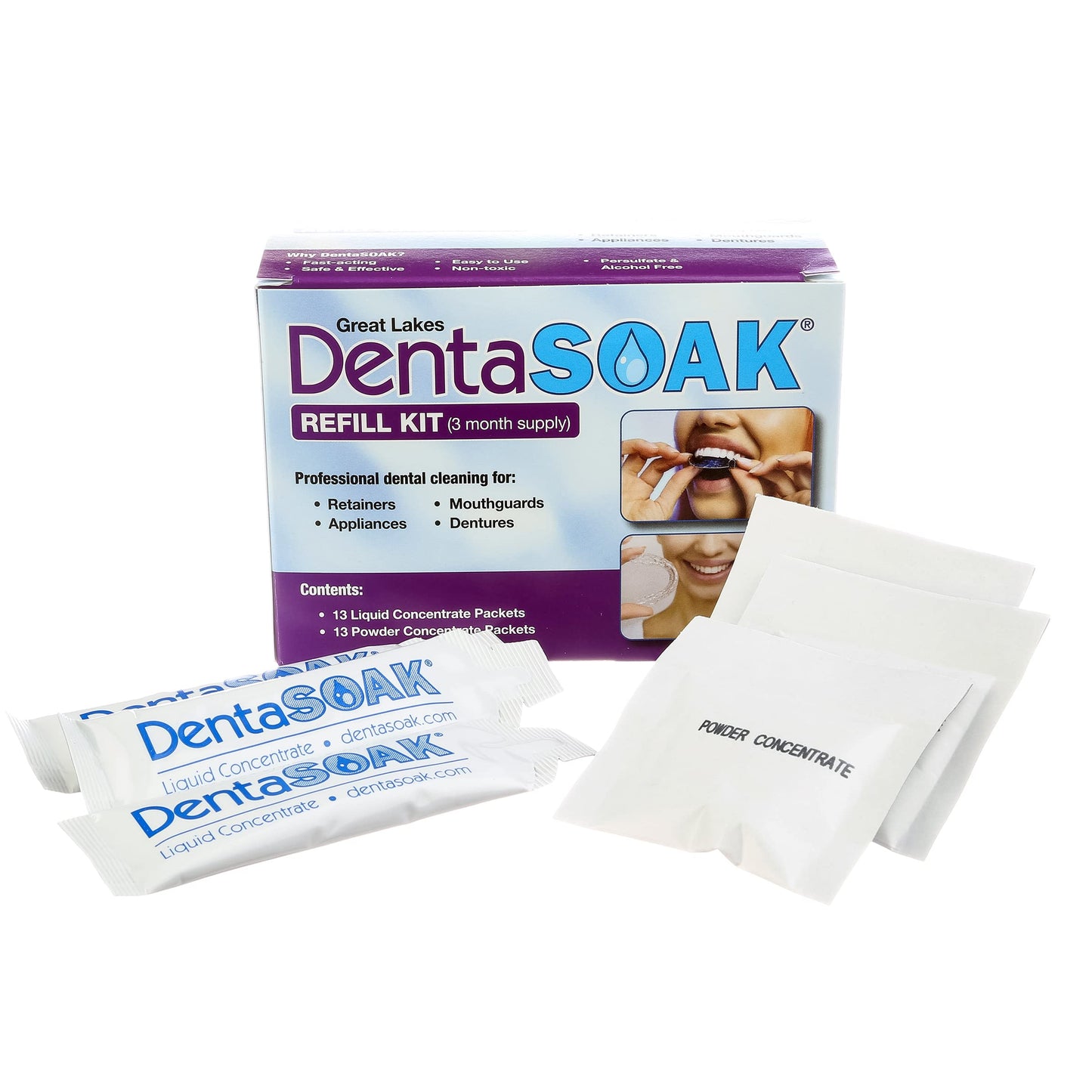 DentaSOAK Refill Kit – Mint Scented, 3 Month Supply | Non-Toxic & Persulfate Free