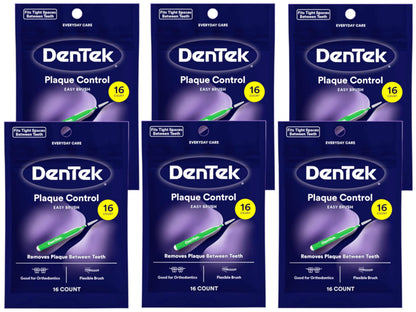 Dentek Easy Brush Cleaners - Extra Tight Spaces, 16 Count (6 Pack)