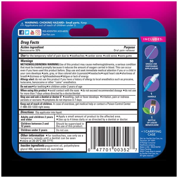 DenTek Adult Instant Tooth Pain Relief Kit – 50 Applicators (Pack of 4)