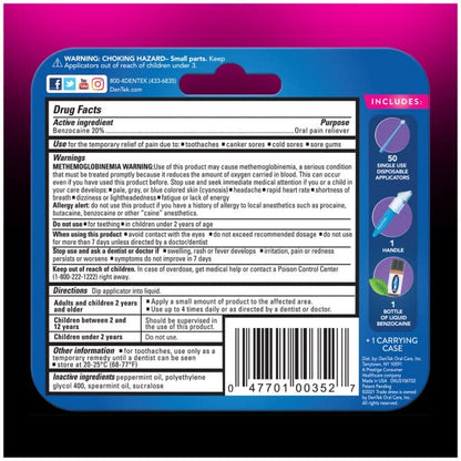 DenTek Instant Oral Pain Relief Maximum Strength Kit for Toothaches - 2-Pack (50-Count per Pack)