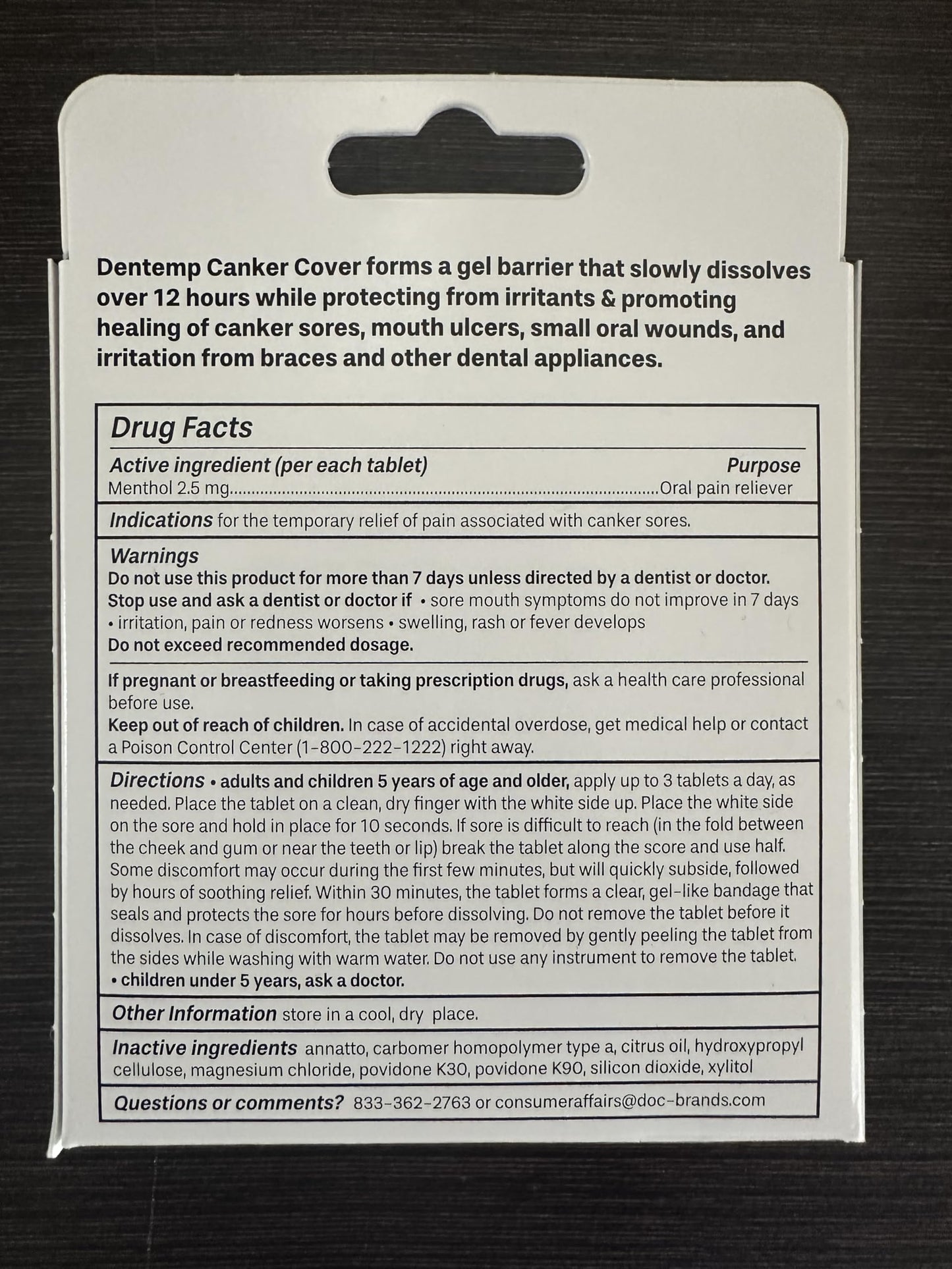 Dentemp Canker Cover 2pk – Canker Sore Medicine & Pain Relief (12 Count) for Adults