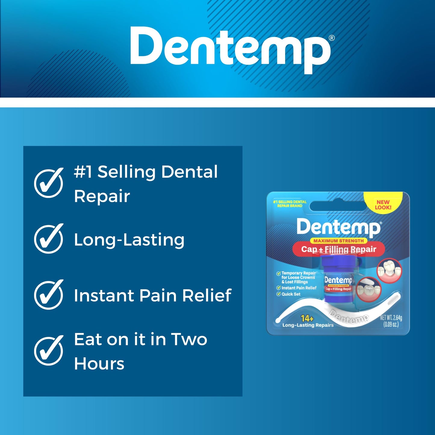 Dentemp Maximum Strength Loose Cap & Lost Filling Repair – Pack of 2