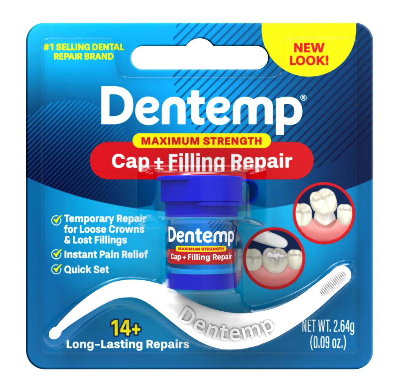 Dentemp Maximum Strength Loose Cap & Lost Filling Repair – Dental Repair Kit (Pack of 3)